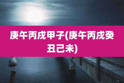 庚午丙戌甲子(庚午丙戌癸丑己未)