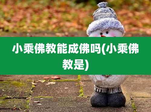小乘佛教能成佛吗(小乘佛教是)