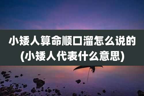 小矮人算命顺口溜怎么说的(小矮人代表什么意思)