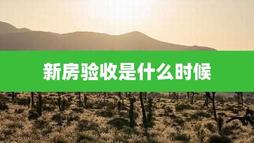 新房验收是什么时候