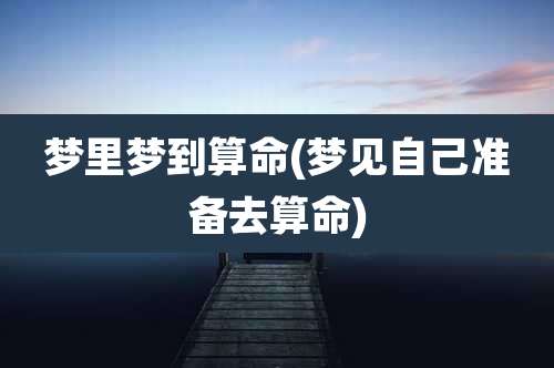 梦里梦到算命(梦见自己准备去算命)