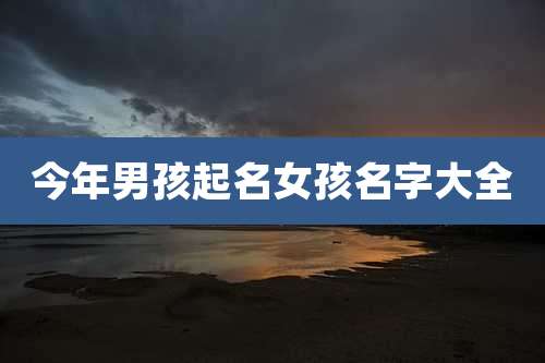 今年男孩起名女孩名字大全