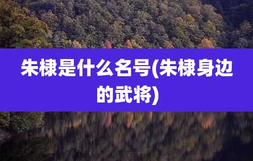 朱棣是什么名号(朱棣身边的武将)