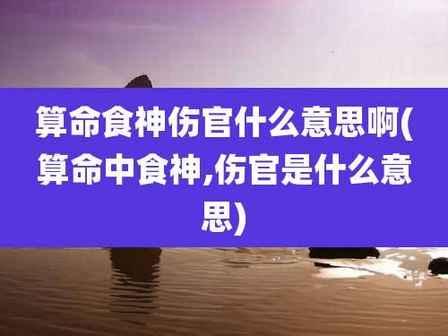 算命食神伤官什么意思啊(算命中食神,伤官是什么意思)