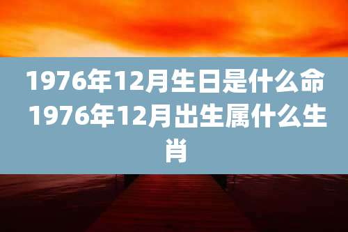 1976年12月生日是什么命 1976年12月出生属什么生肖