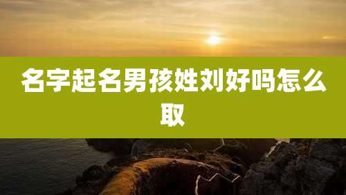 名字起名男孩姓刘好吗怎么取
