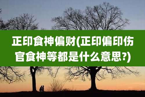 正印食神偏财(正印偏印伤官食神等都是什么意思?)