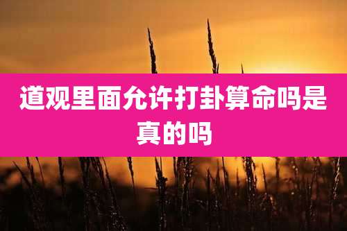 道观里面允许打卦算命吗是真的吗