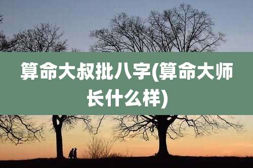 算命大叔批八字(算命大师长什么样)