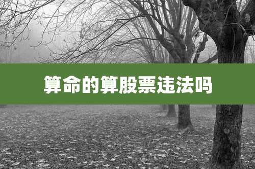 算命的算股票违法吗