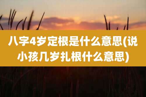 八字4岁定根是什么意思(说小孩几岁扎根什么意思)