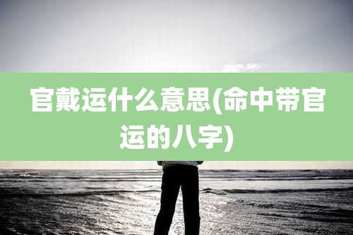 官戴运什么意思(命中带官运的八字)