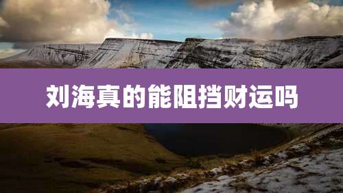 刘海真的能阻挡财运吗