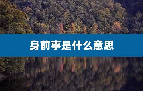 身前事是什么意思