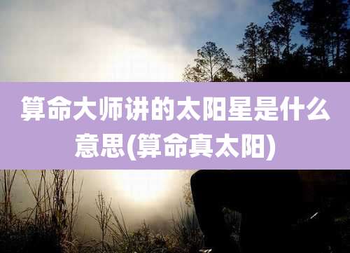 算命大师讲的太阳星是什么意思(算命真太阳)