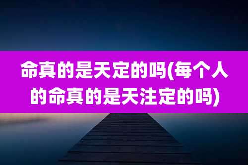 命真的是天定的吗(每个人的命真的是天注定的吗)