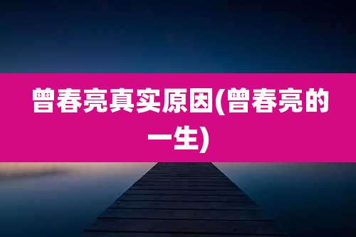 曾春亮真实原因(曾春亮的一生)