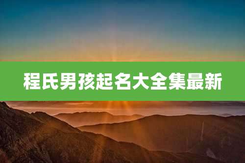 程氏男孩起名大全集最新