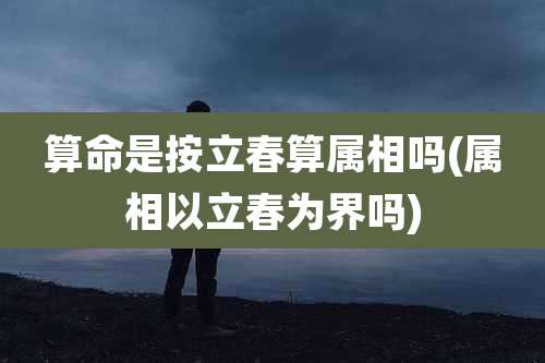 算命是按立春算属相吗(属相以立春为界吗)