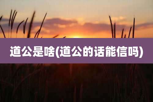 道公是啥(道公的话能信吗)