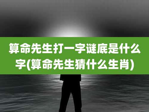 算命先生打一字谜底是什么字(算命先生猜什么生肖)