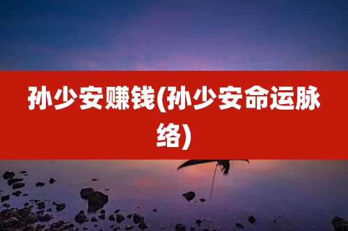 孙少安赚钱(孙少安命运脉络)