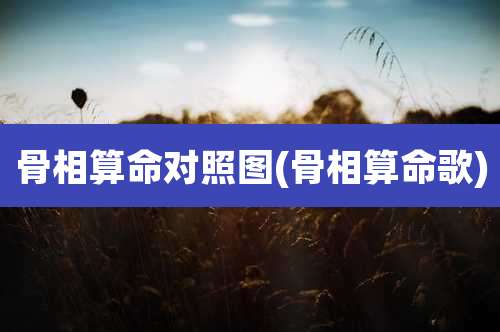 骨相算命对照图(骨相算命歌)