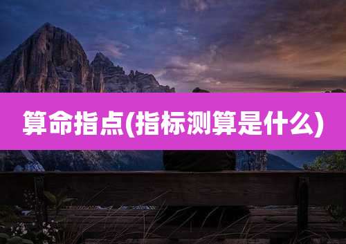 算命指点(指标测算是什么)