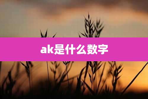 ak是什么数字
