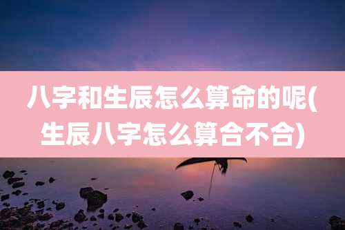 八字和生辰怎么算命的呢(生辰八字怎么算合不合)