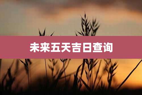 未来五天吉日查询