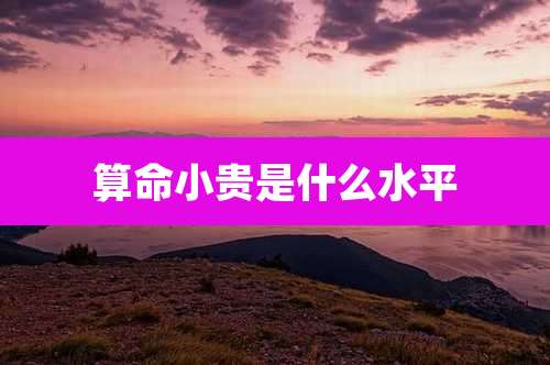 算命小贵是什么水平