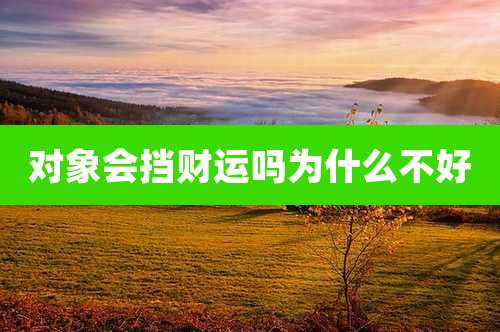 对象会挡财运吗为什么不好