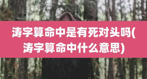 涛字算命中是有死对头吗(涛字算命中什么意思)