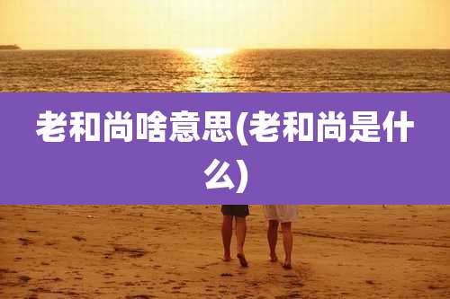 老和尚啥意思(老和尚是什么)