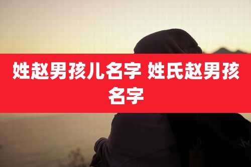 姓赵男孩儿名字 姓氏赵男孩名字