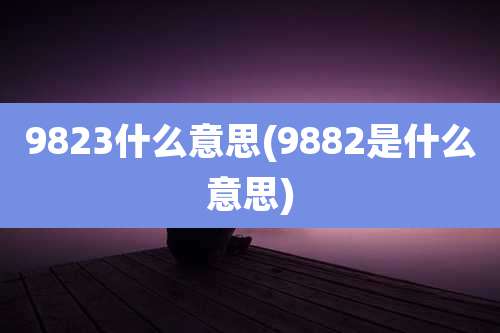 9823什么意思(9882是什么意思)