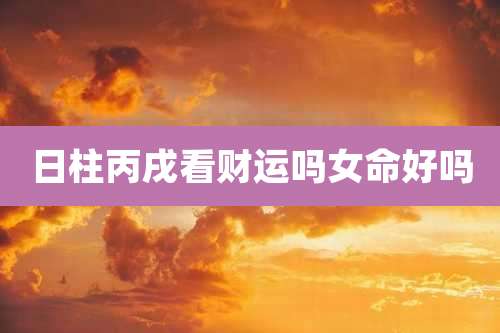 日柱丙戌看财运吗女命好吗