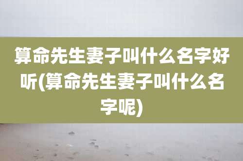 算命先生妻子叫什么名字好听(算命先生妻子叫什么名字呢)