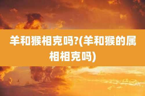 羊和猴相克吗?(羊和猴的属相相克吗)