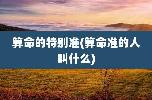 算命的特别准(算命准的人叫什么)