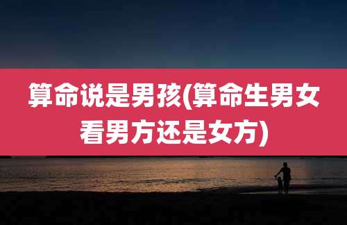 算命说是男孩(算命生男女看男方还是女方)