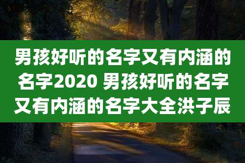 男孩好听的名字又有内涵的名字2020 男孩好听的名字又有内涵的名字大全洪子辰