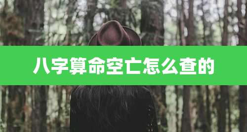 八字算命空亡怎么查的
