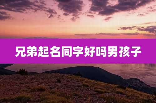 兄弟起名同字好吗男孩子