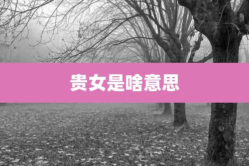 贵女是啥意思