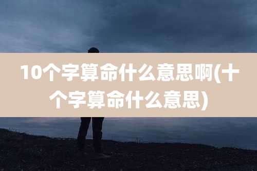 10个字算命什么意思啊(十个字算命什么意思)