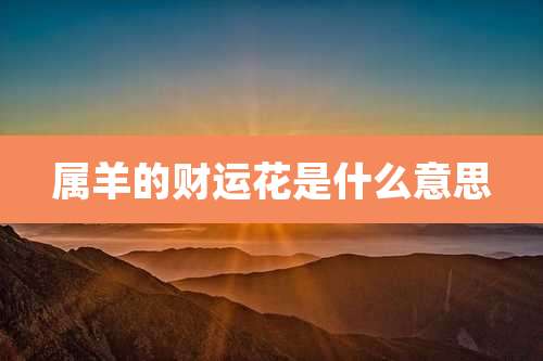 属羊的财运花是什么意思