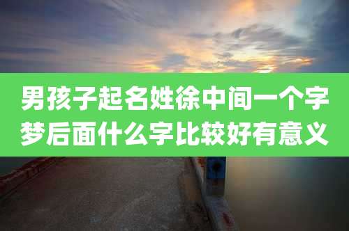 男孩子起名姓徐中间一个字梦后面什么字比较好有意义
