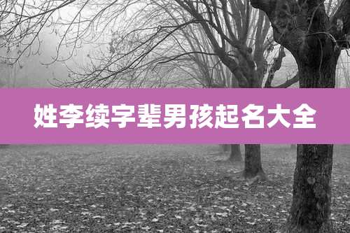 姓李续字辈男孩起名大全